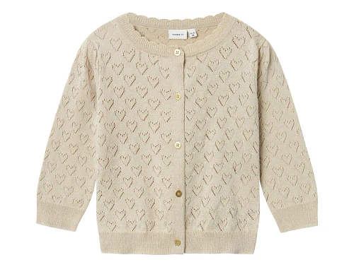 Name It frosted almond hjerter/glitter cardigan